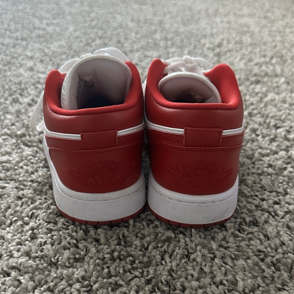 Jordan Red and White Women's Sneakers - Picture 3 of 4